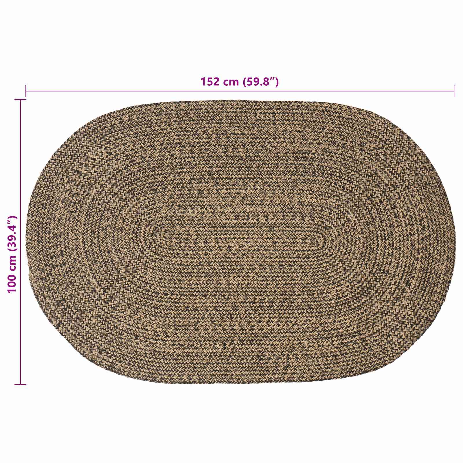 Tappeti per area Nero 100 x 152 cm Juta
