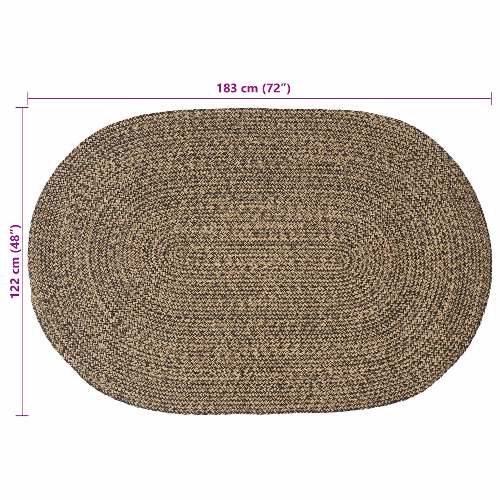 Tappeti per area Nero 122 x 183 cm Juta
