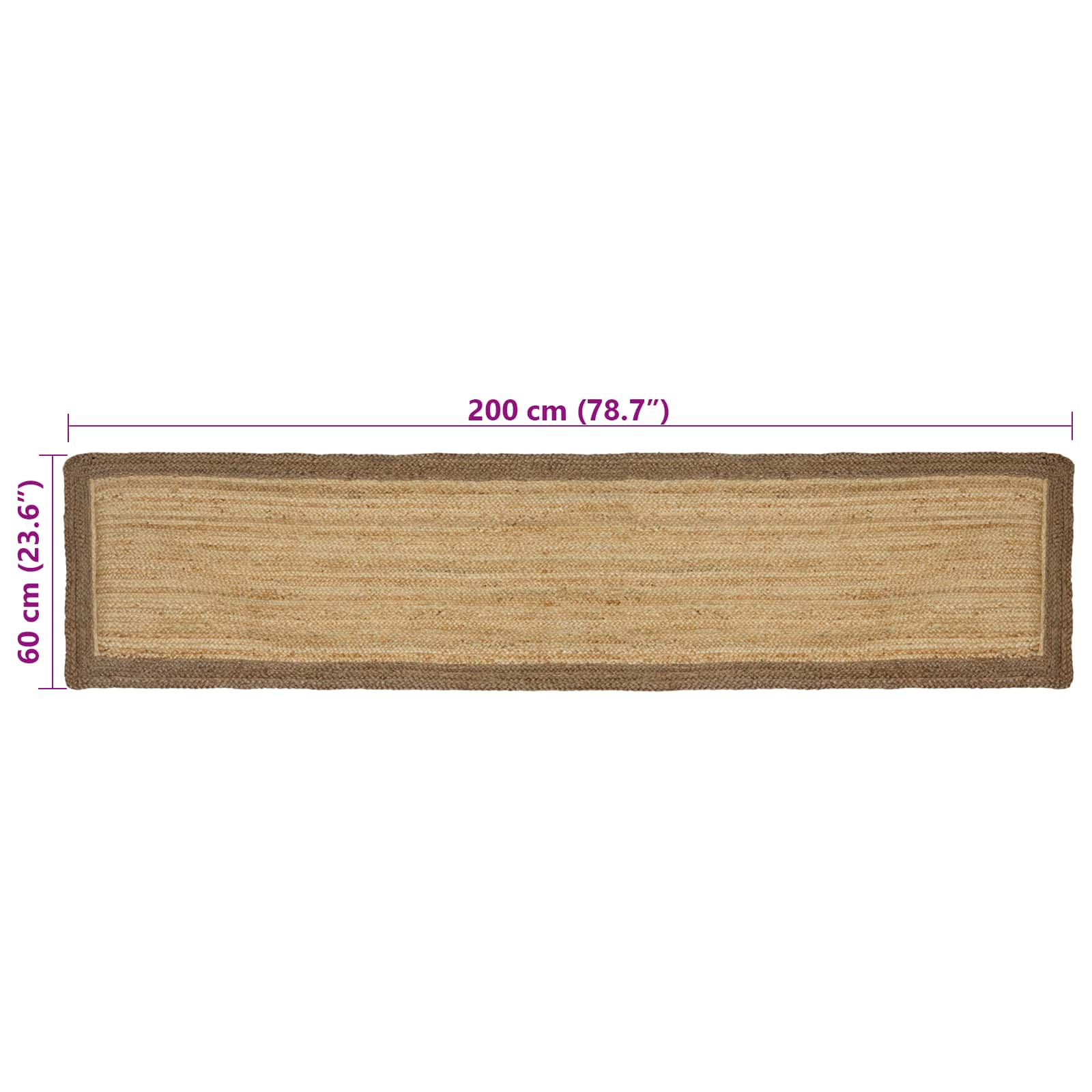Tappeto da Area Grigio 60 x 200 cm Juta