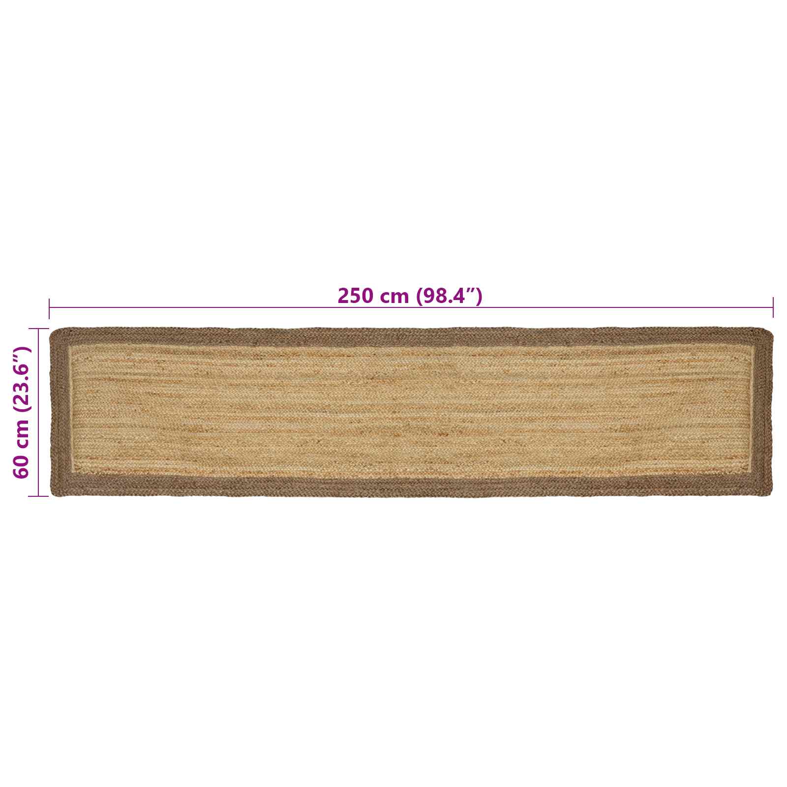 Tappeto da Area Grigio 60 x 250 cm Juta