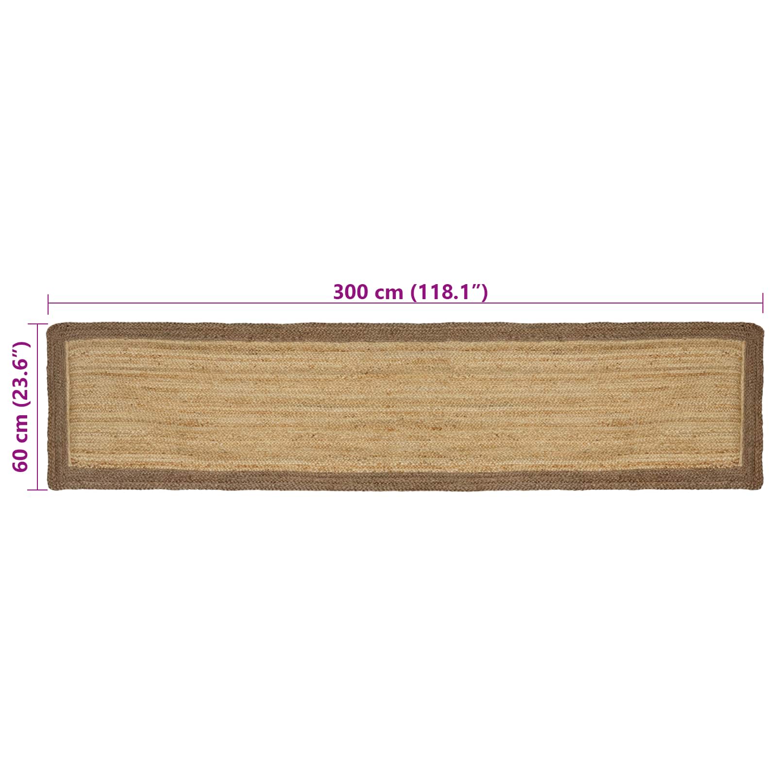 Tappeto da Area Grigio 60 x 300 cm Juta