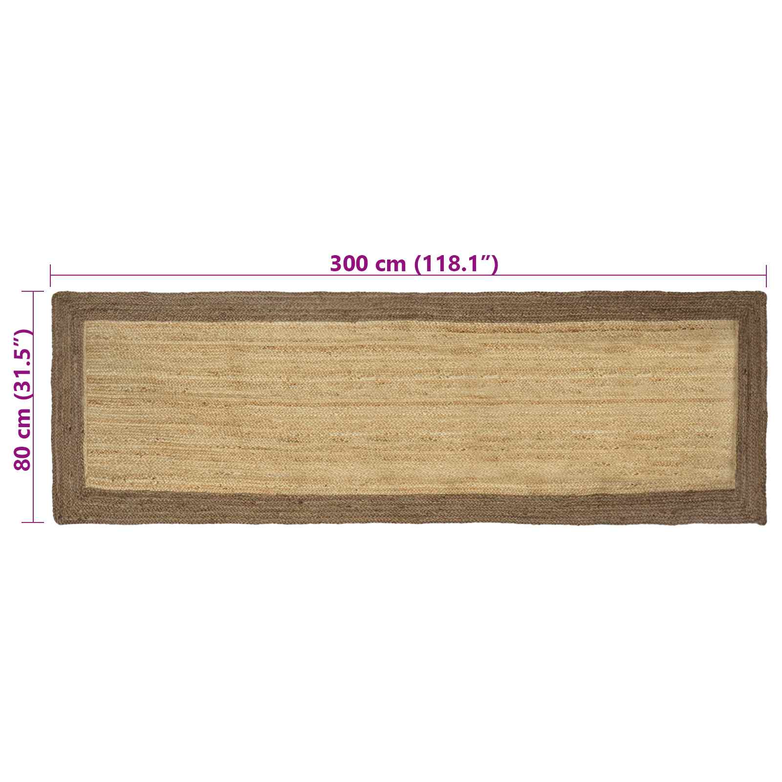 Tappeto da Area Grigio 80 x 300 cm Juta