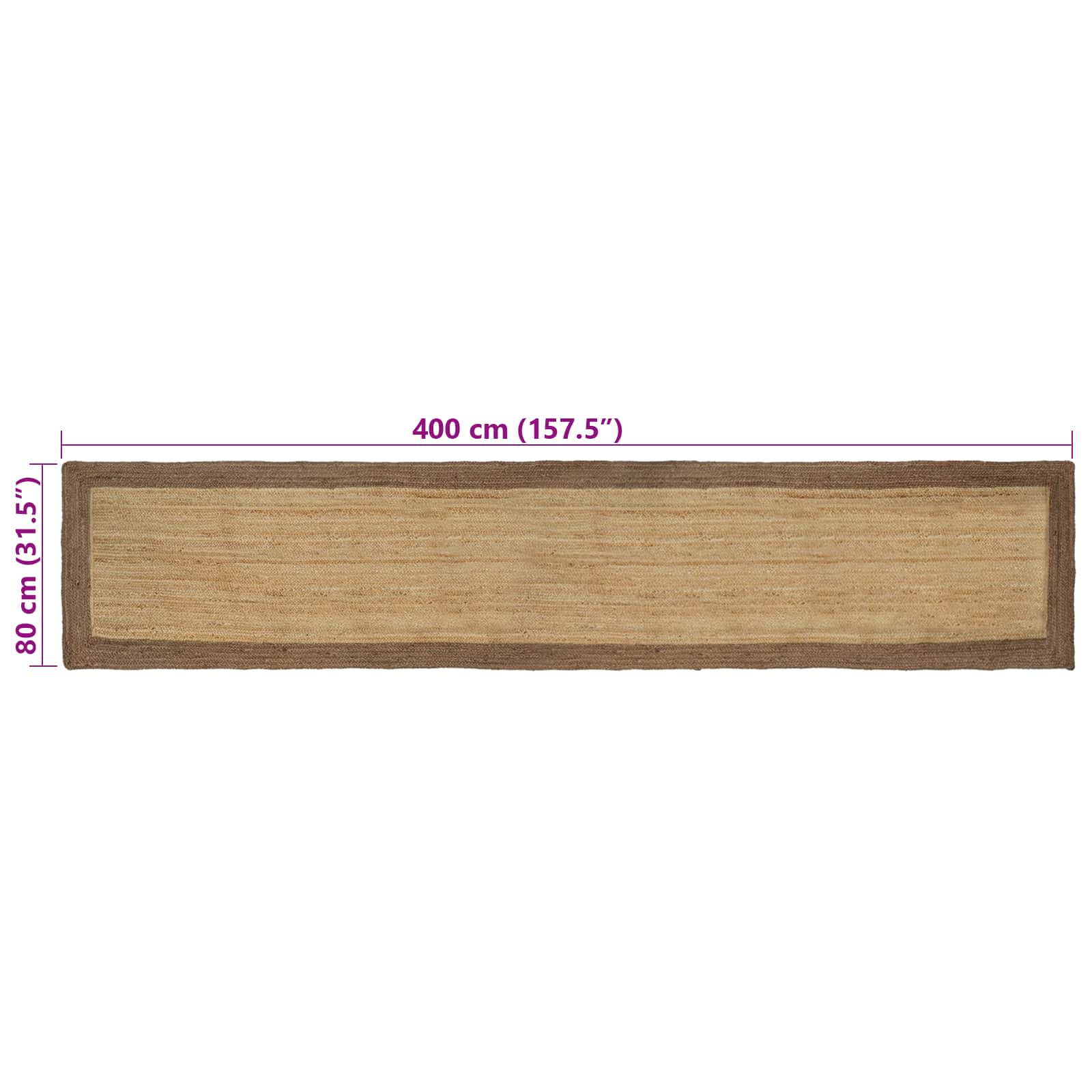 Tappeto da Area Grigio 80 x 400 cm Juta
