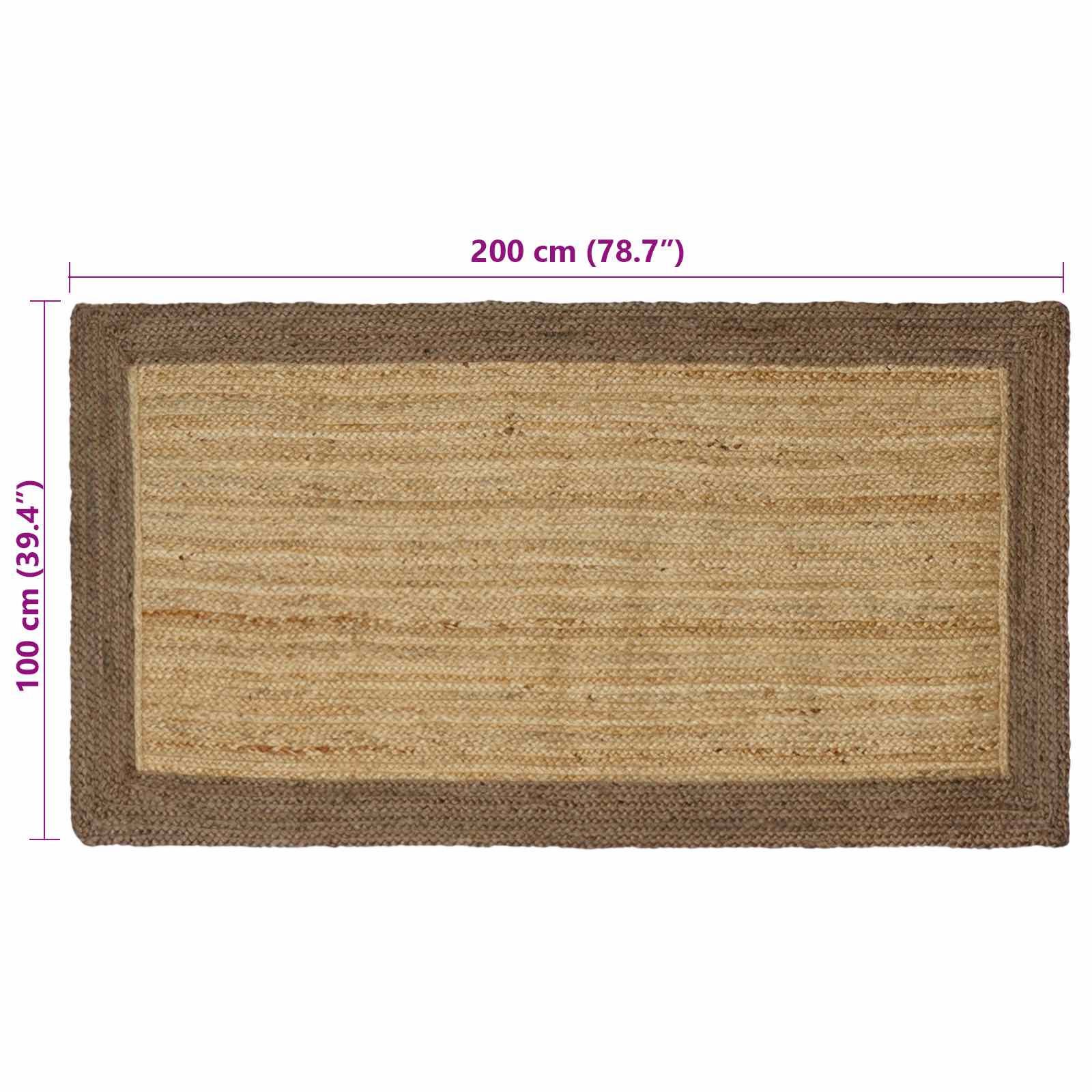 Tappeto da Area Grigio 100 x 200 cm Juta