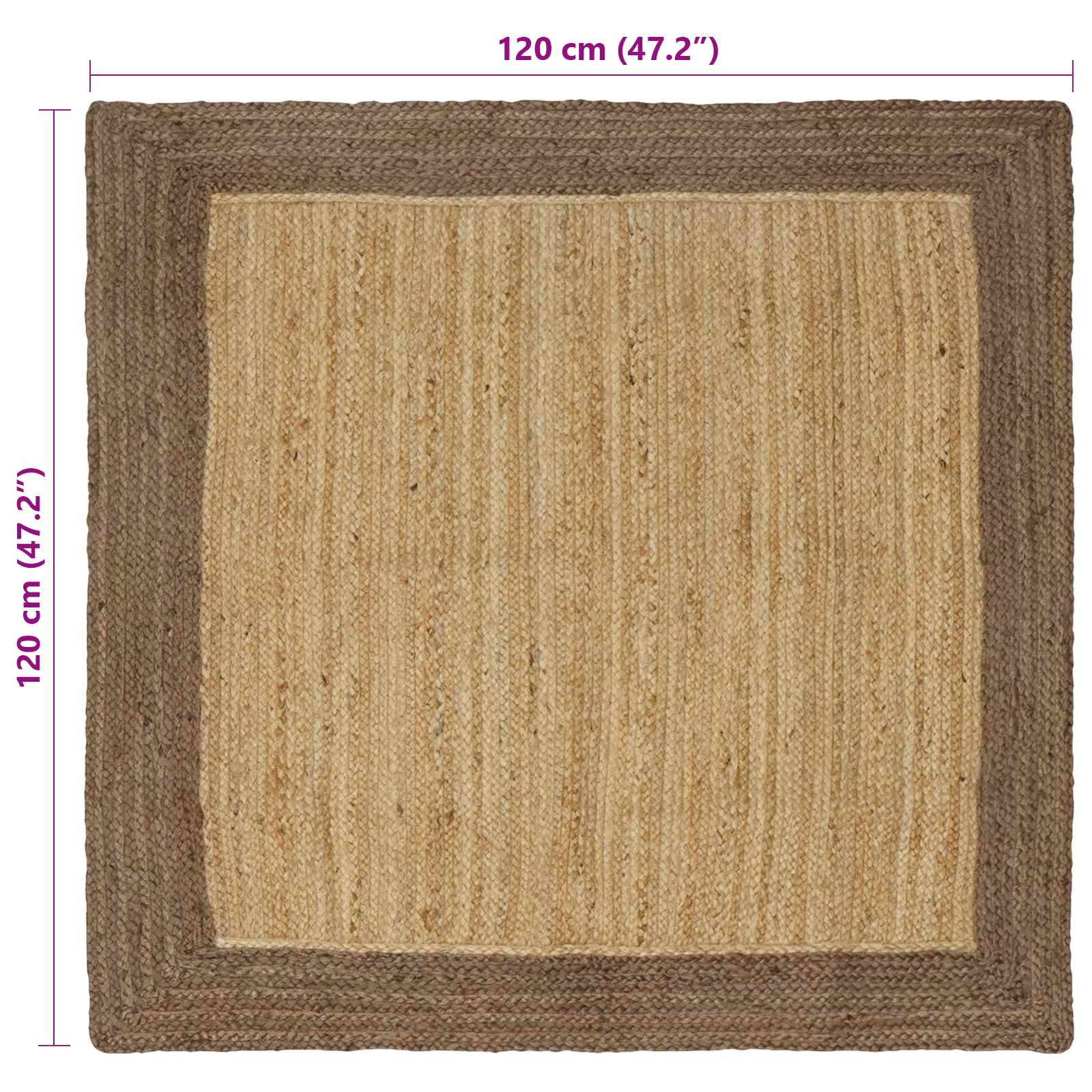 Tappeto da Area Grigio 120 x 120 cm Juta
