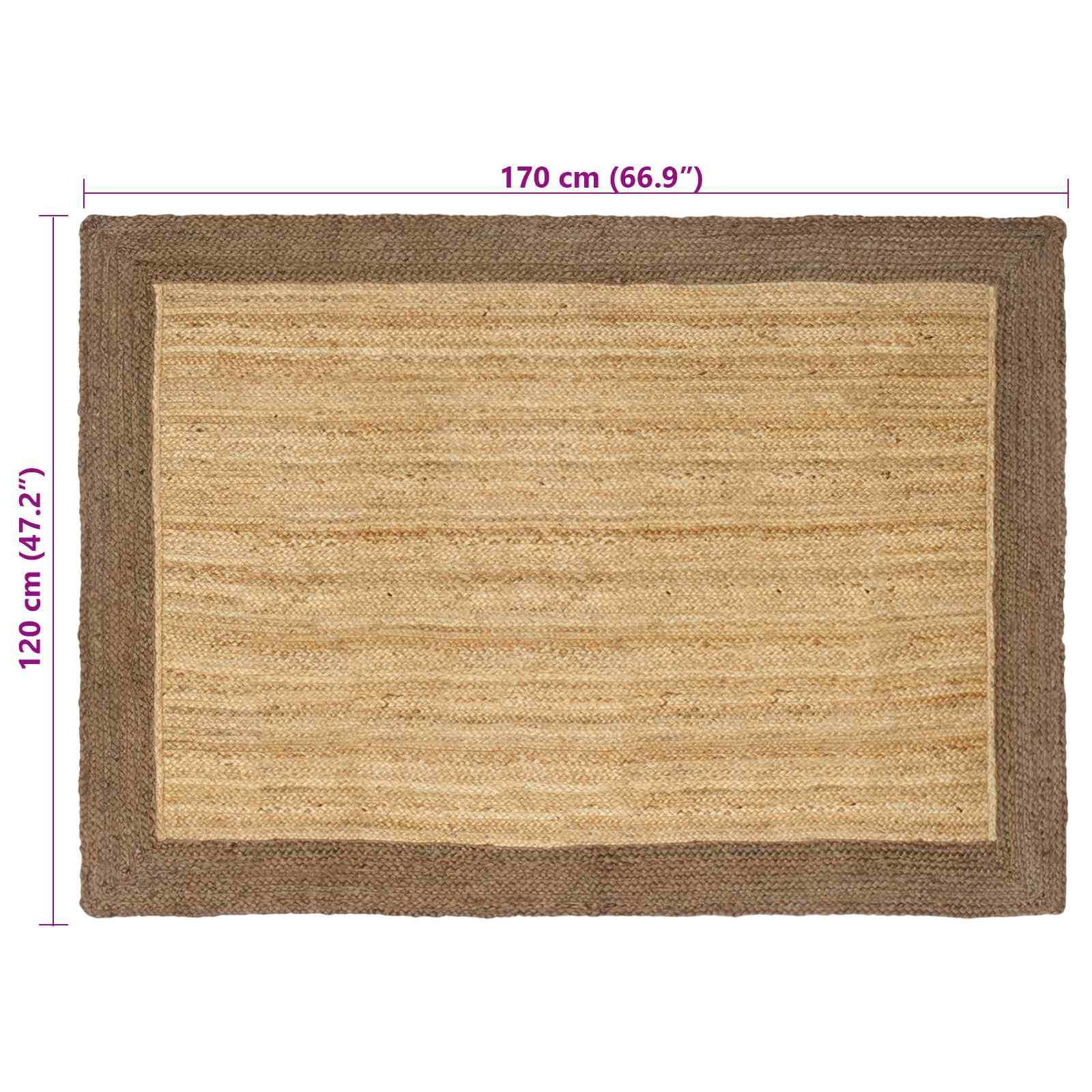 Tappeto da Area Grigio 120 x 170 cm Juta