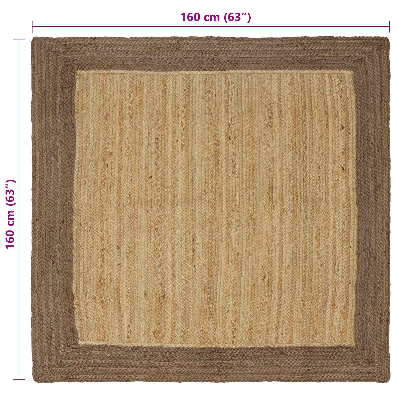 Tappeto da Area Grigio 160 x 160 cm Juta