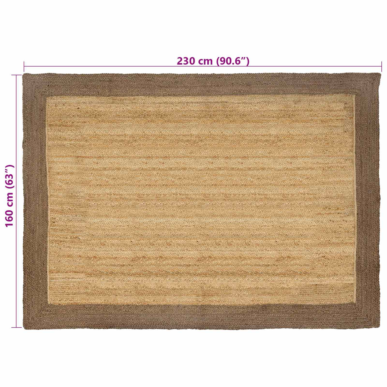 Tappeto da Area Grigio 160 x 230 cm Juta