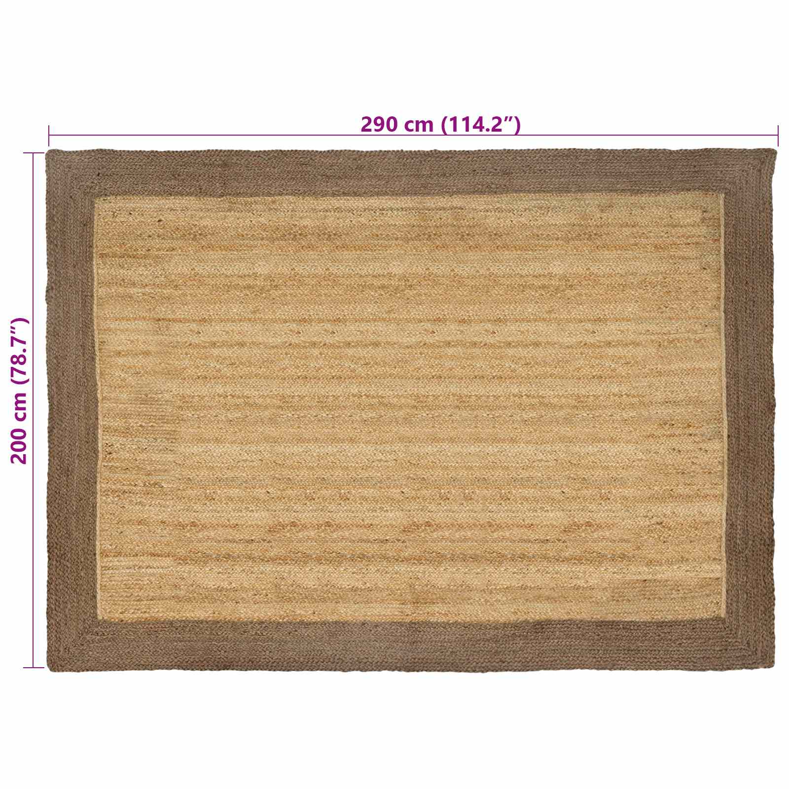 Tappeto da Area Grigio 200 x 290 cm Juta