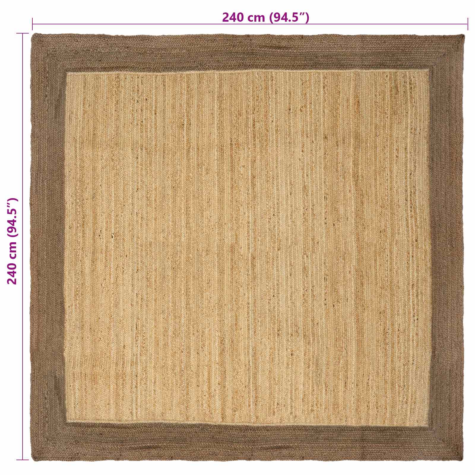 Tappeto da Area Grigio 240 x 240 cm Juta