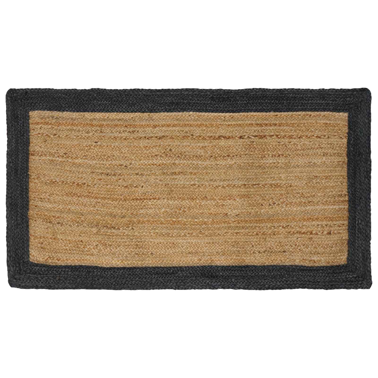 Tappeto da Area Grigio Scuro 100 x 200 cm Juta