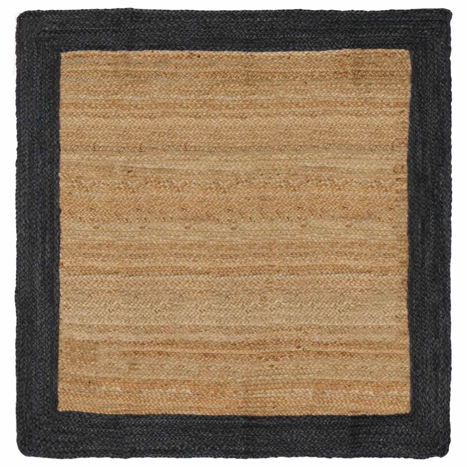 Tappeto da Area Grigio Scuro 160 x 160 cm Juta