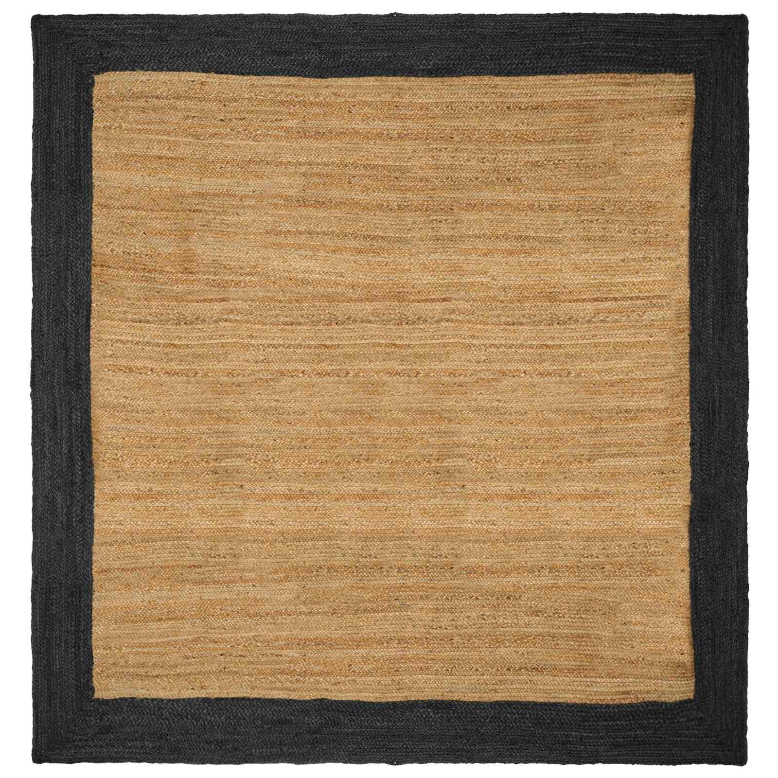 Tappeto da Area Grigio Scuro 200 x 200 cm Juta