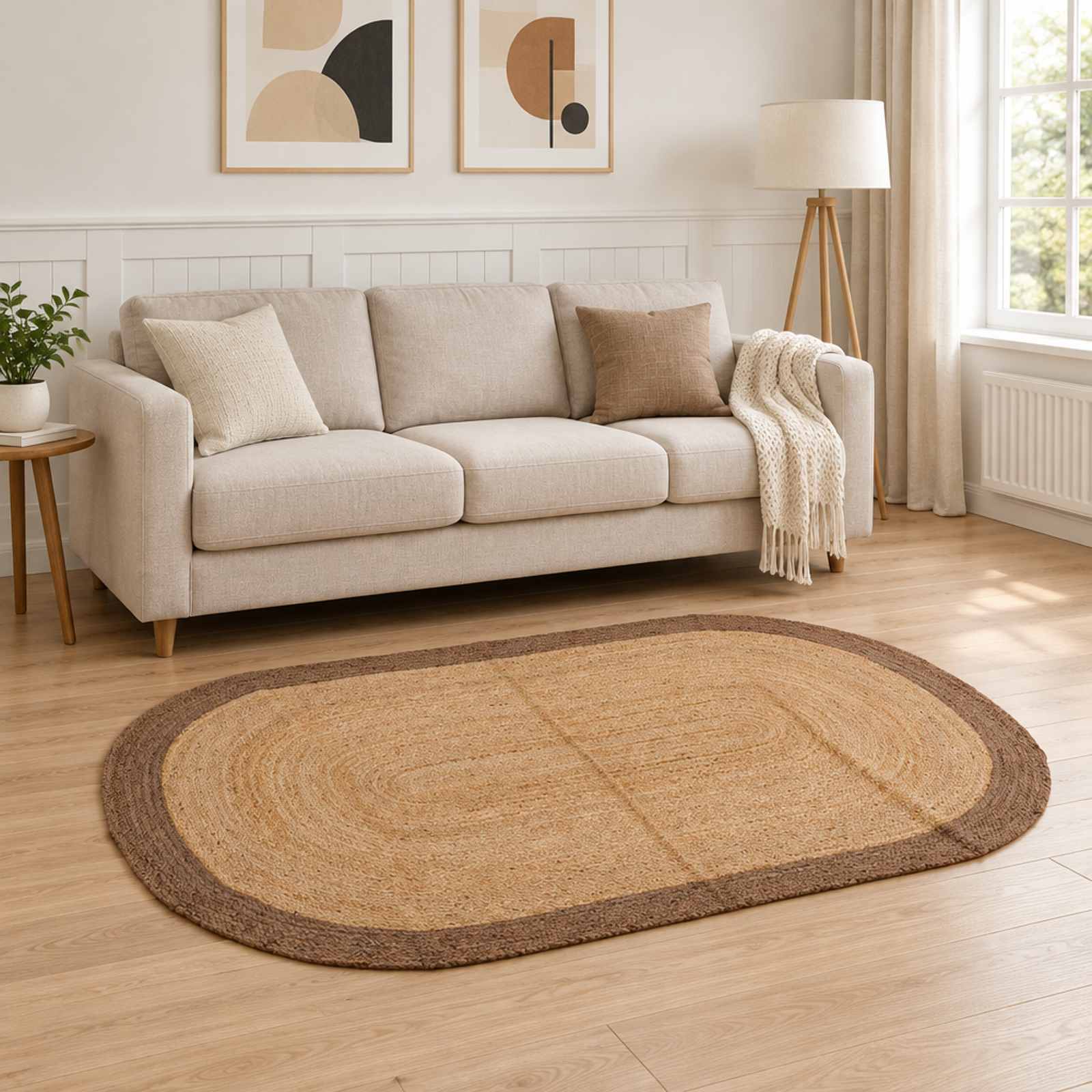 Tappeto da Area Grigio 122 x 183 cm Juta