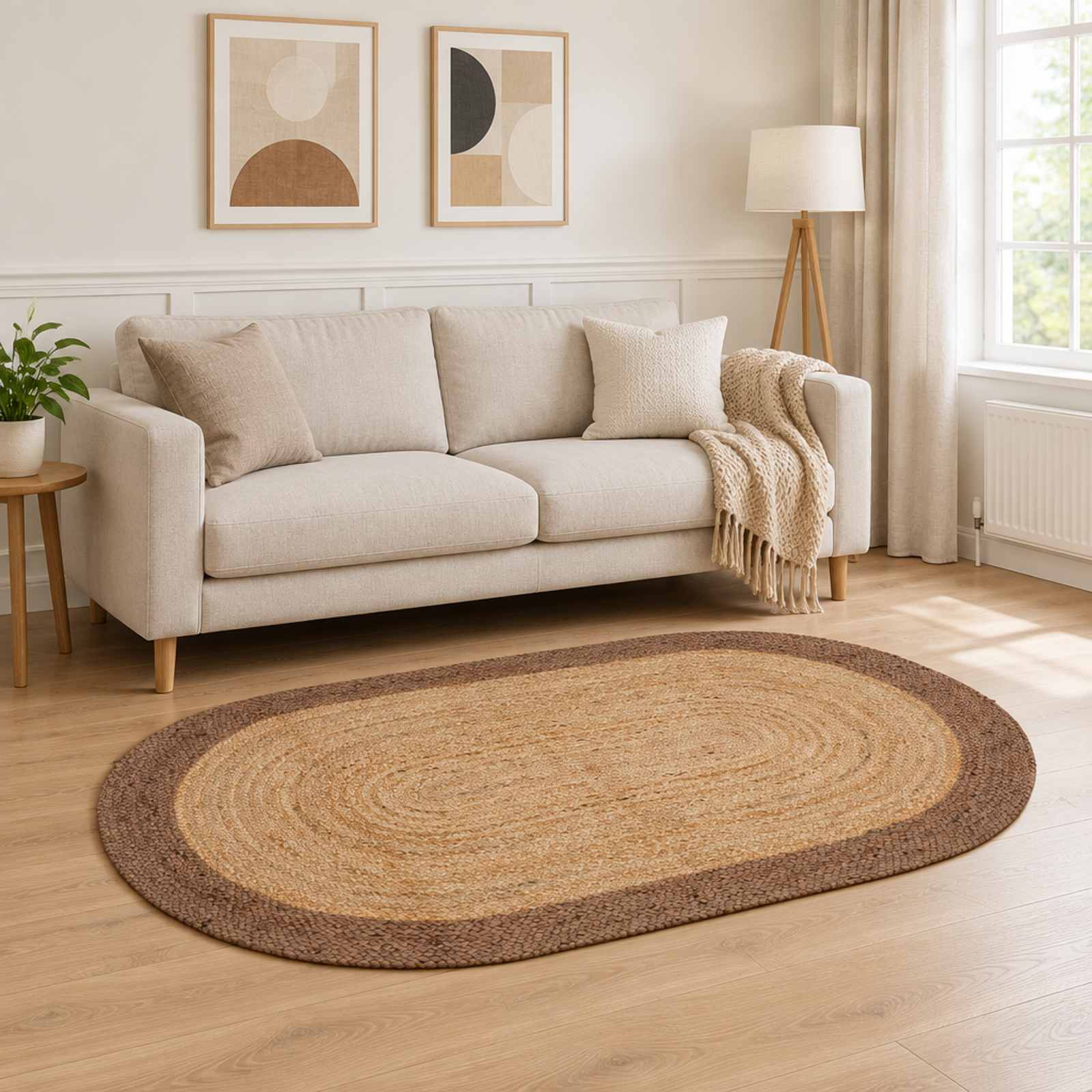 Tappeto da Area Grigio 152 x 245 cm Juta