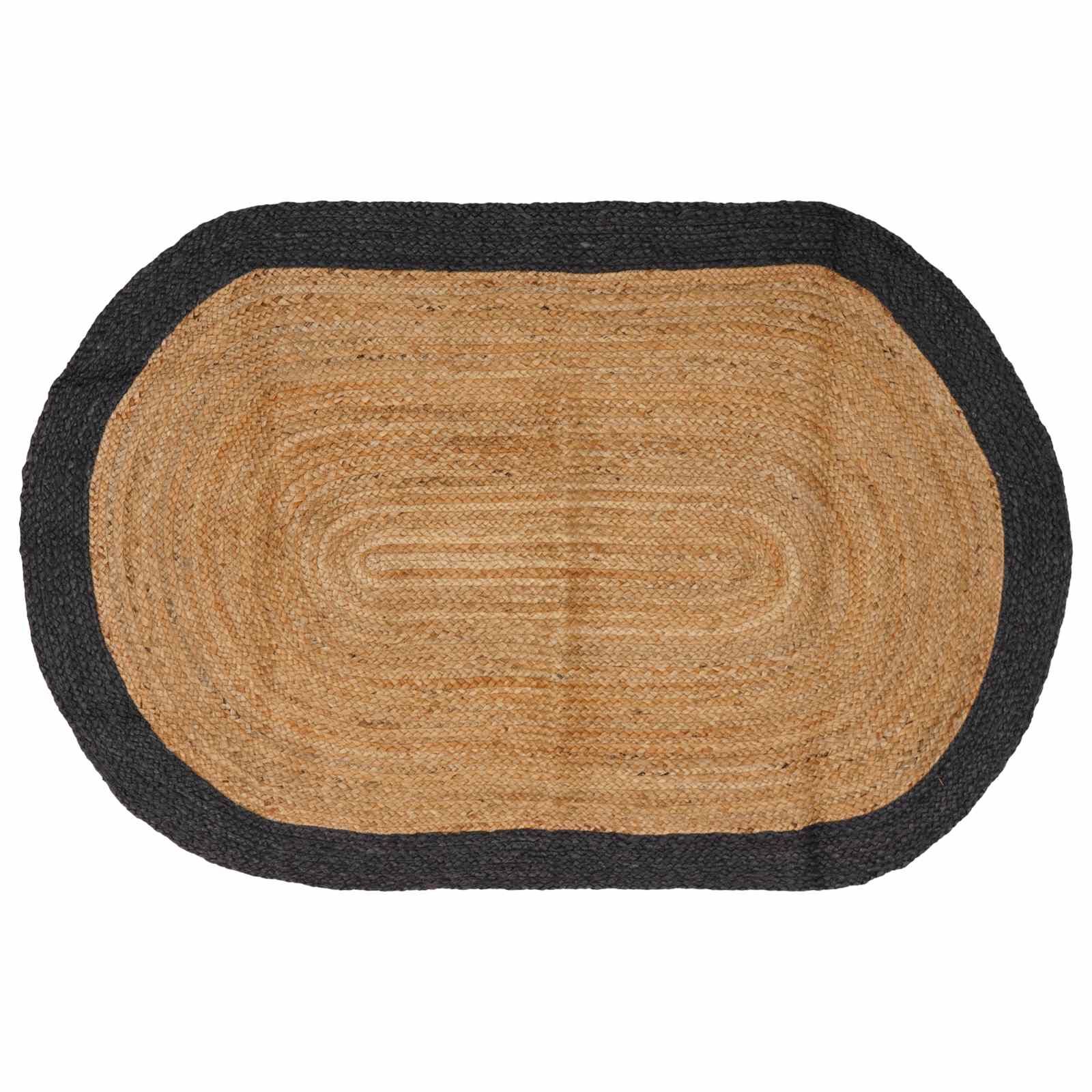 Tappeto da Area Grigio Scuro 122 x 183 cm Juta