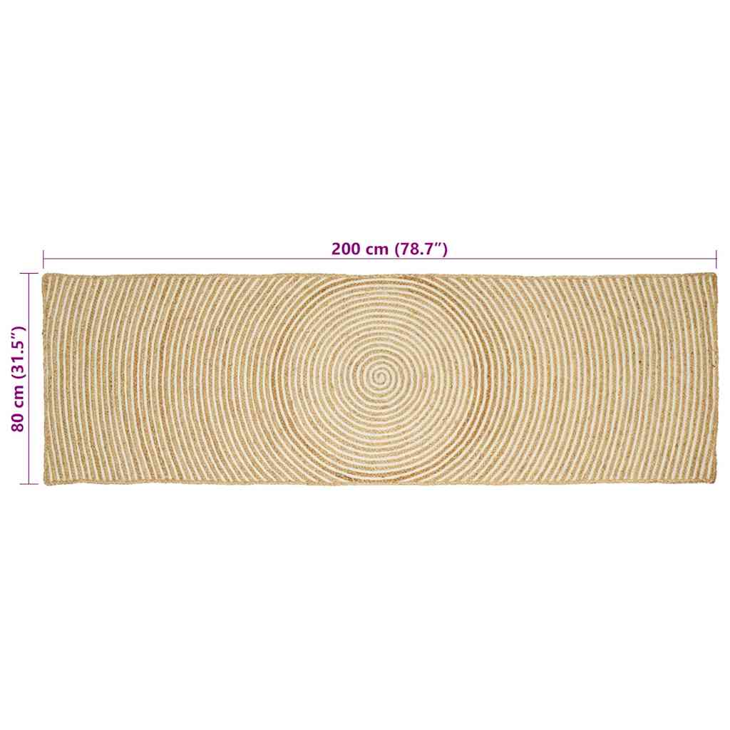 Tappeto da Area Bianco 80 x 200 cm Juta