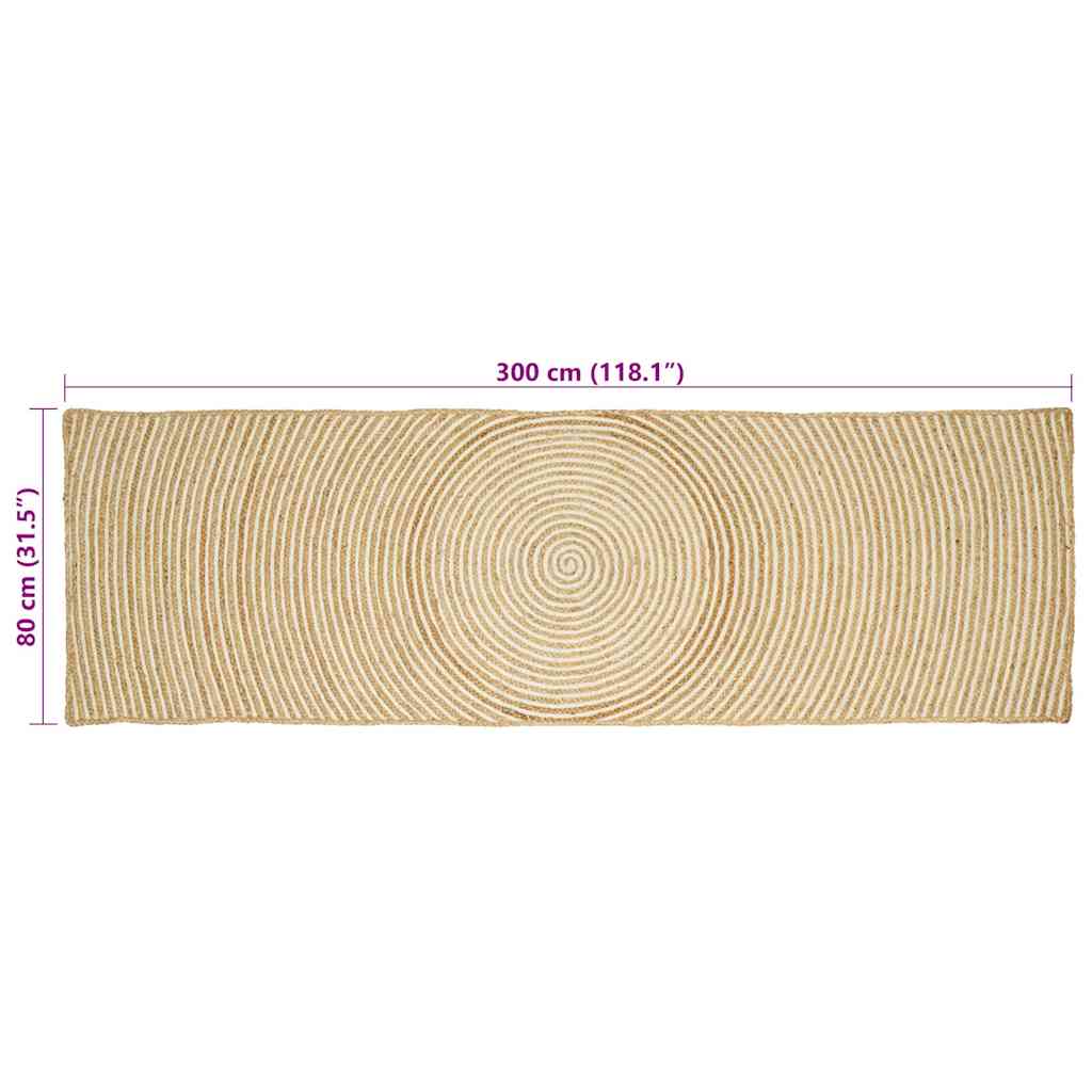 Tappeto da Area Bianco 80 x 300 cm Juta