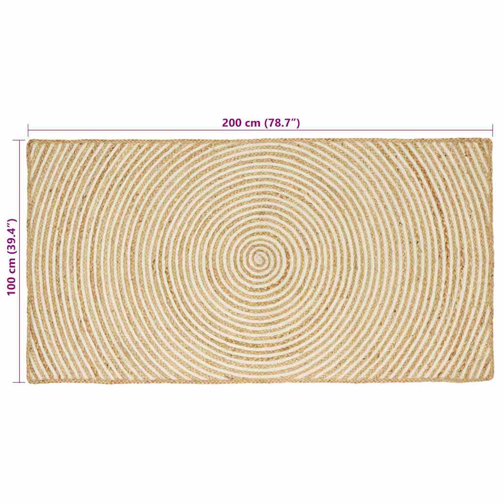 Tappeto da Area Bianco 100 x 200 cm Juta