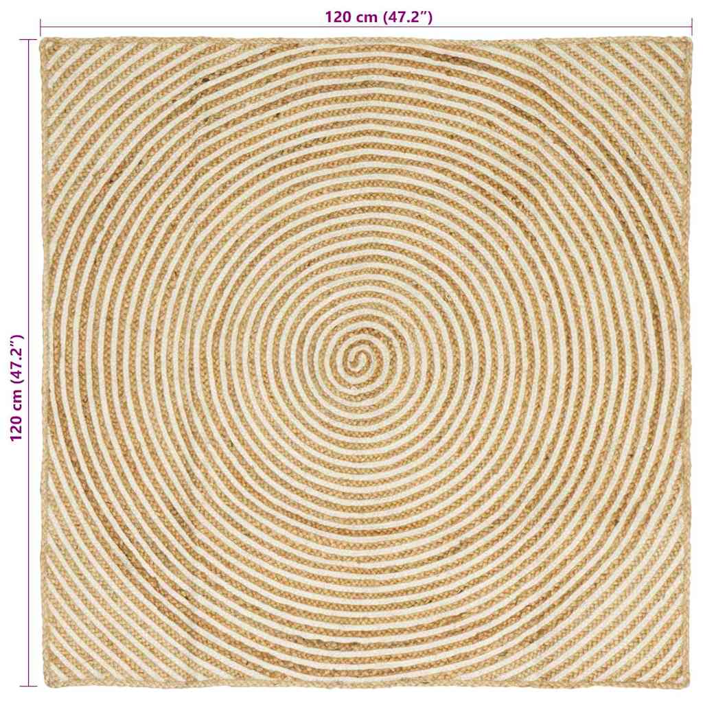 Tappeto da Area Bianco 120 x 120 cm Juta