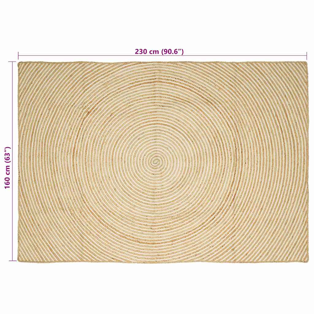 Tappeto da Area Bianco 160 x 230 cm Juta