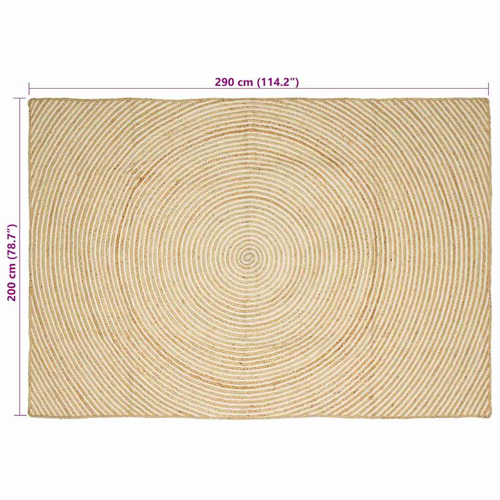 Tappeto da Area Bianco 200 x 290 cm Juta