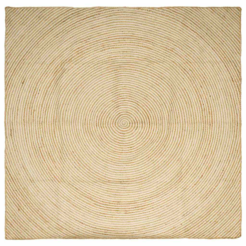 Tappeto da Area Bianco 240 x 240 cm Juta