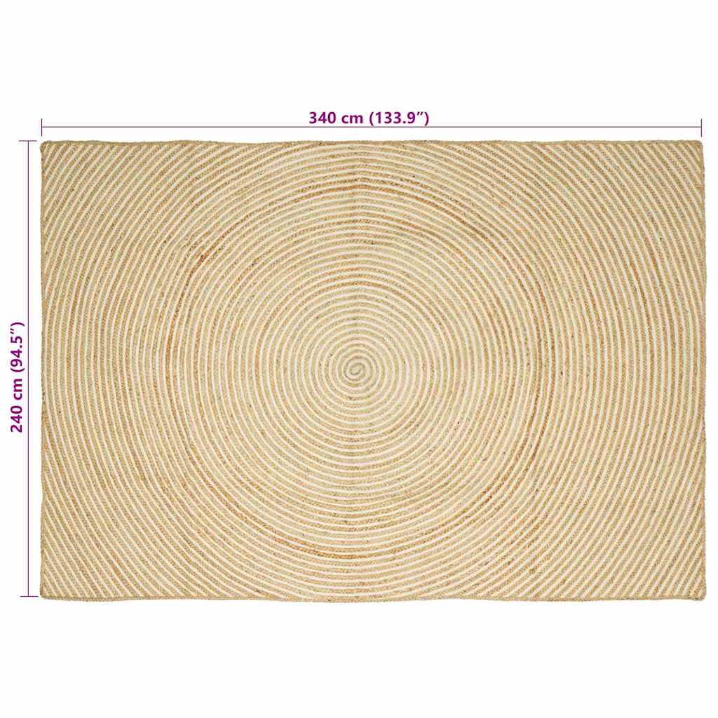 Tappeto da Area Bianco 240 x 340 cm Juta