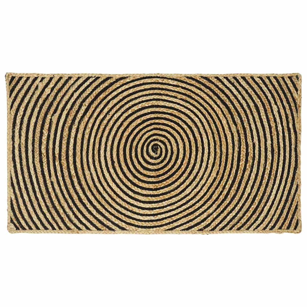 Tappeto da Area Nero 60 x 110 cm Juta