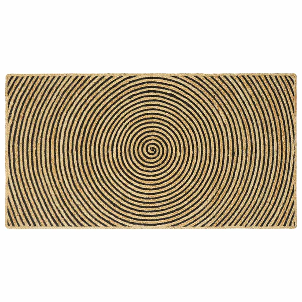 Tappeto da Area Nero 80 x 150 cm Juta
