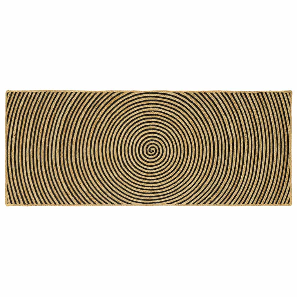 Tappeto da Area Nero 80 x 200 cm Juta