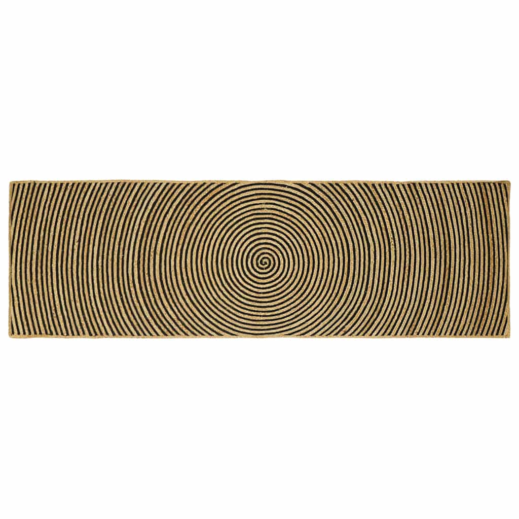 Tappeto da Area Nero 80 x 250 cm Juta