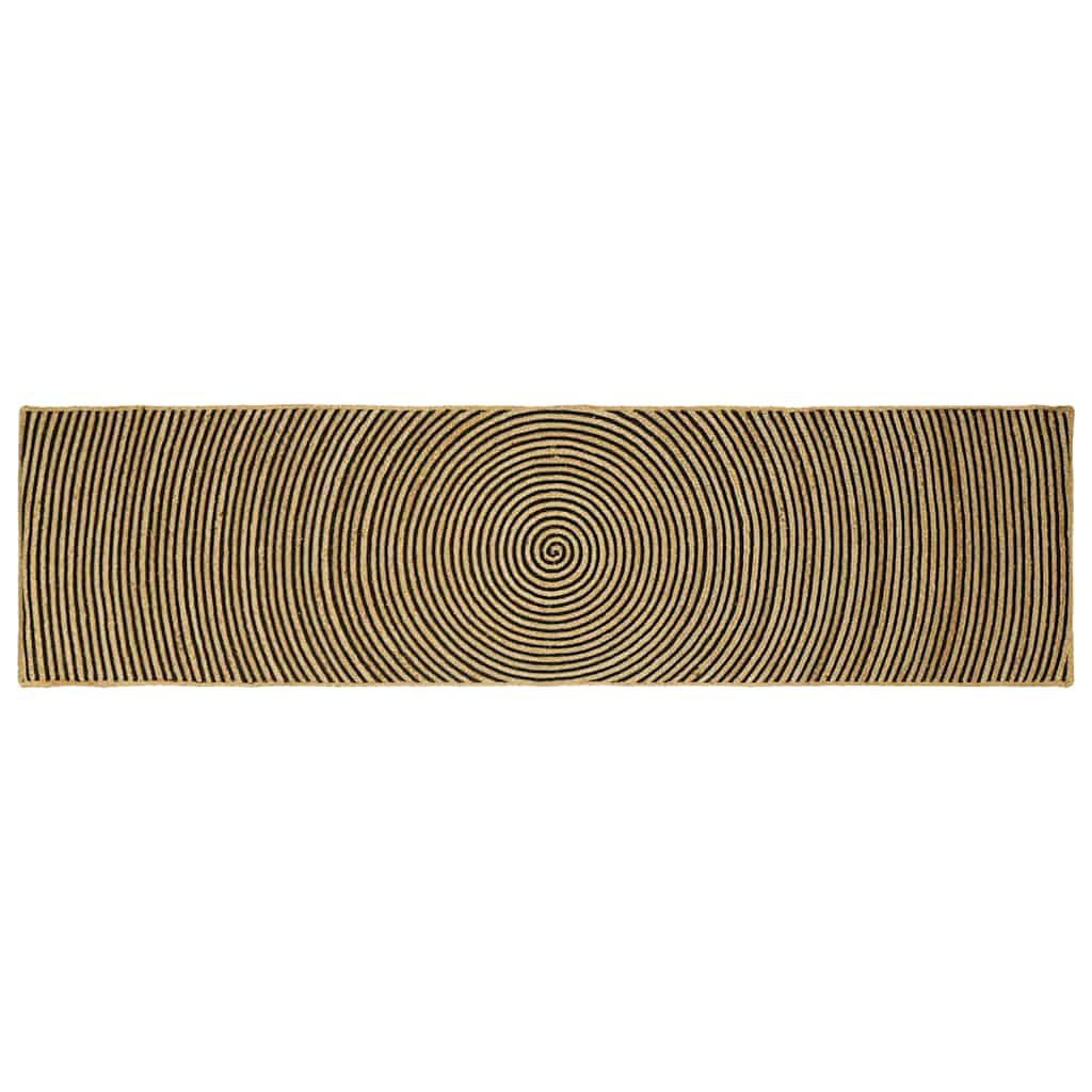 Tappeto da Area Nero 80 x 300 cm Juta
