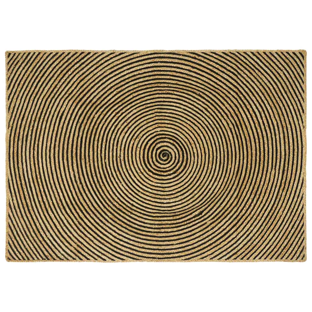 Tappeto da Area Nero 140 x 200 cm Juta