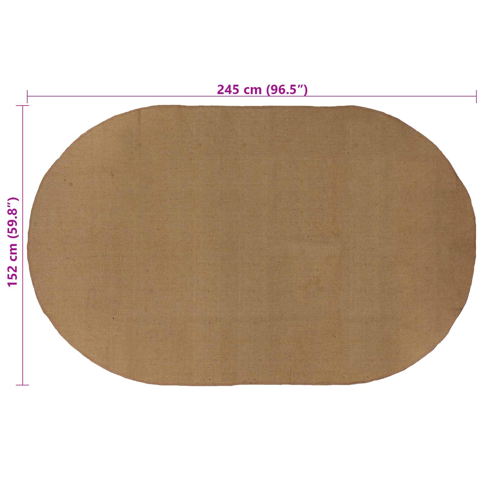 Tappeto da Area Naturale 152 x 245 cm Juta