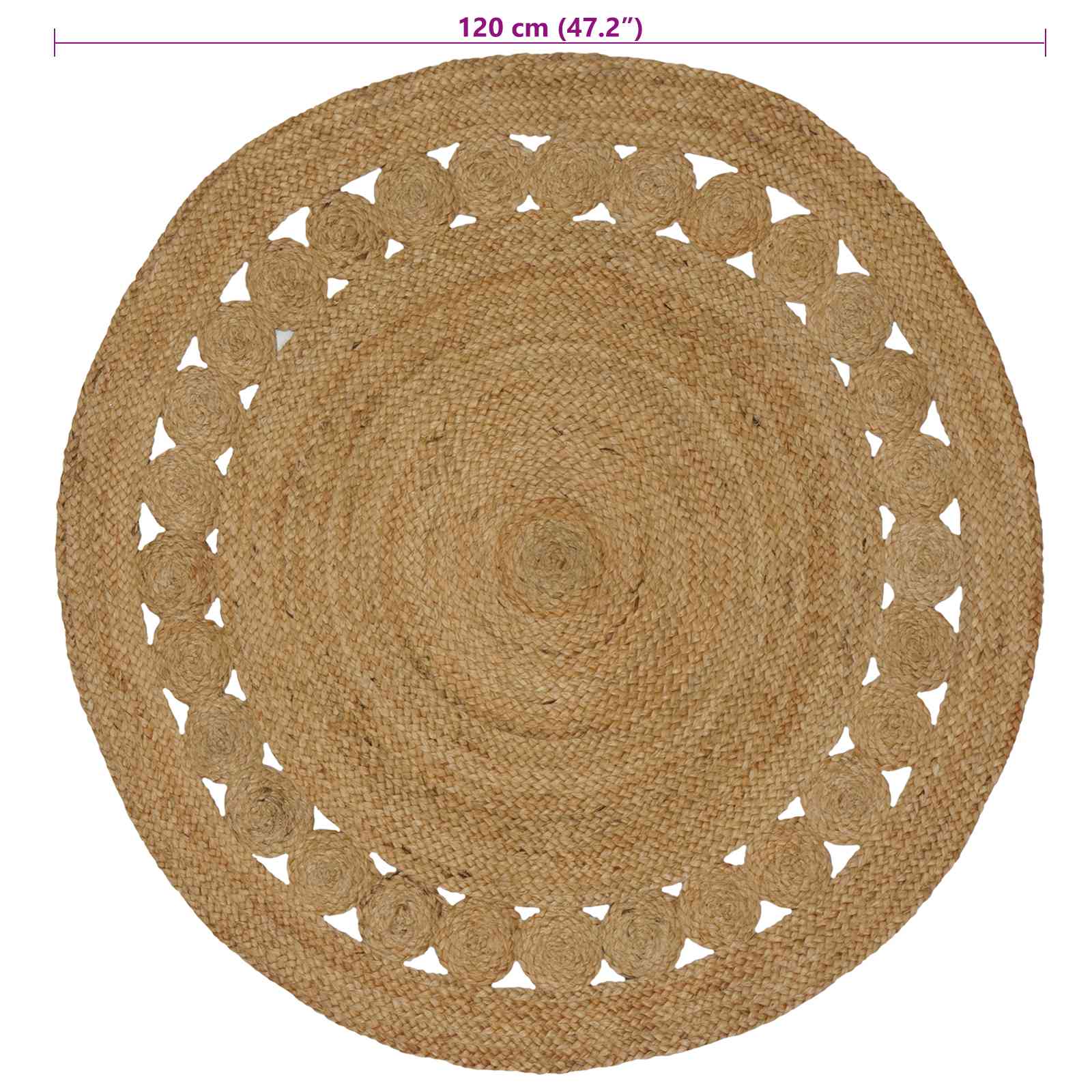 Tappeti per area Naturale Ø 120 cm Juta