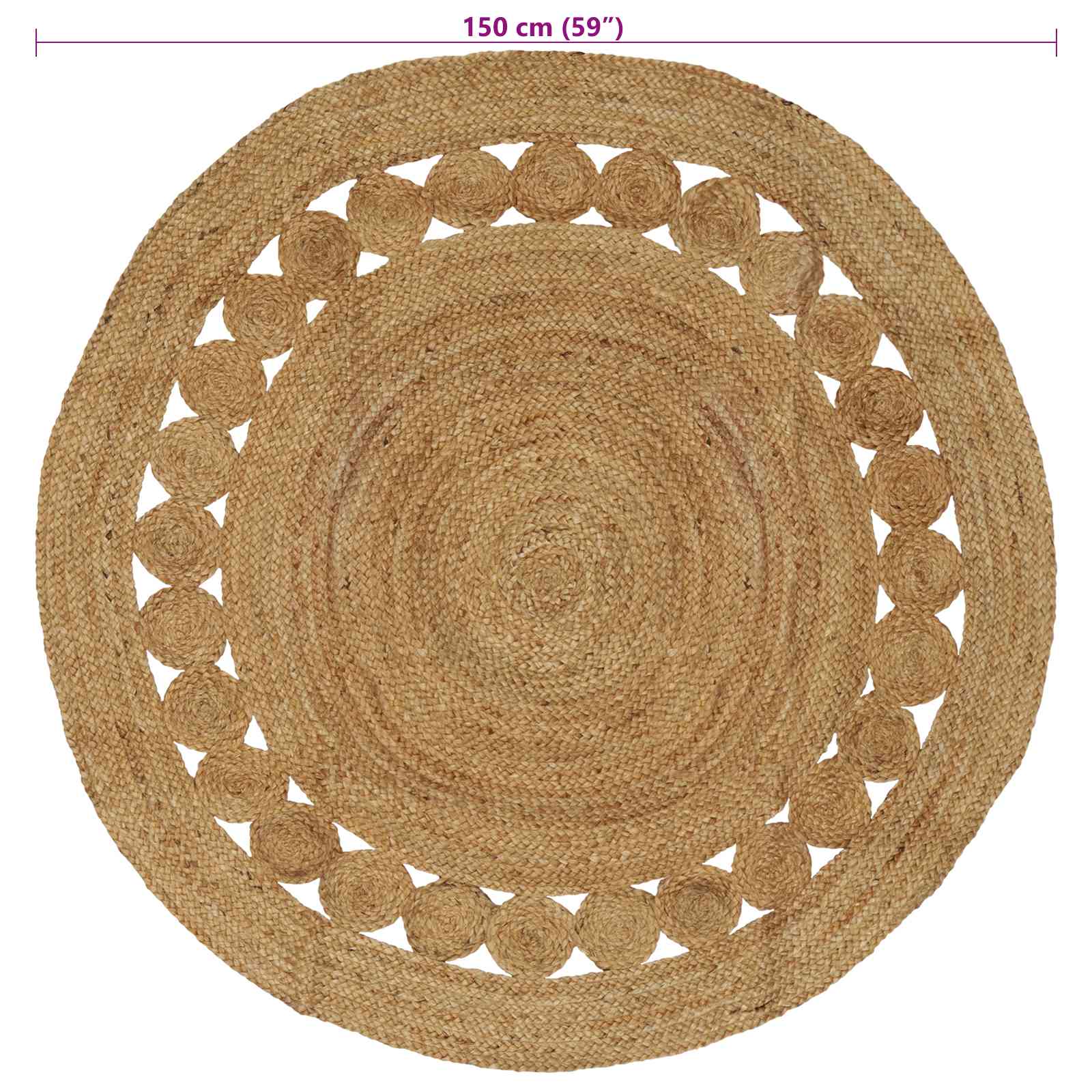 Tappeti per area Naturale Ø 150 cm Juta