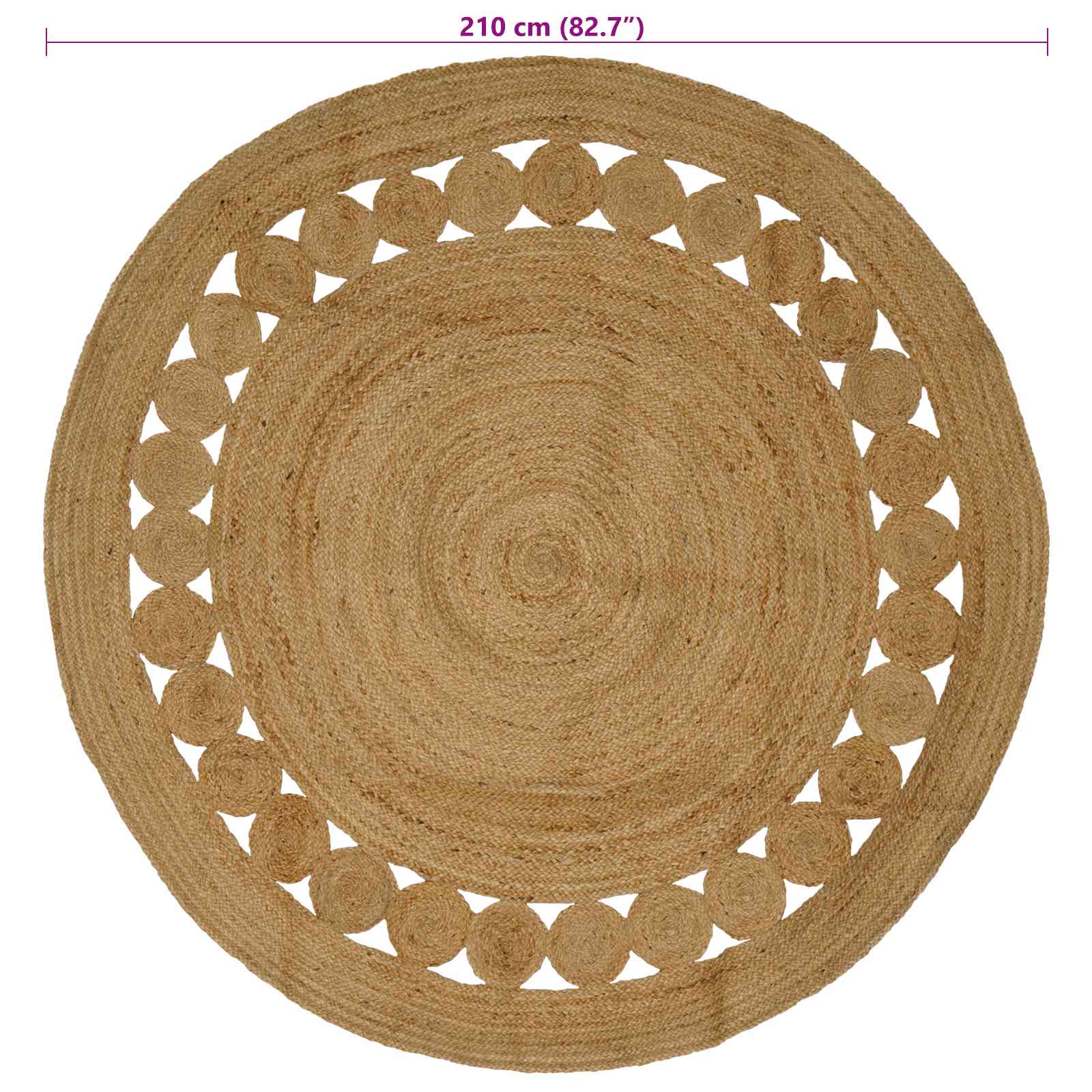 Tappeti per area Naturale Ø 210 cm Juta
