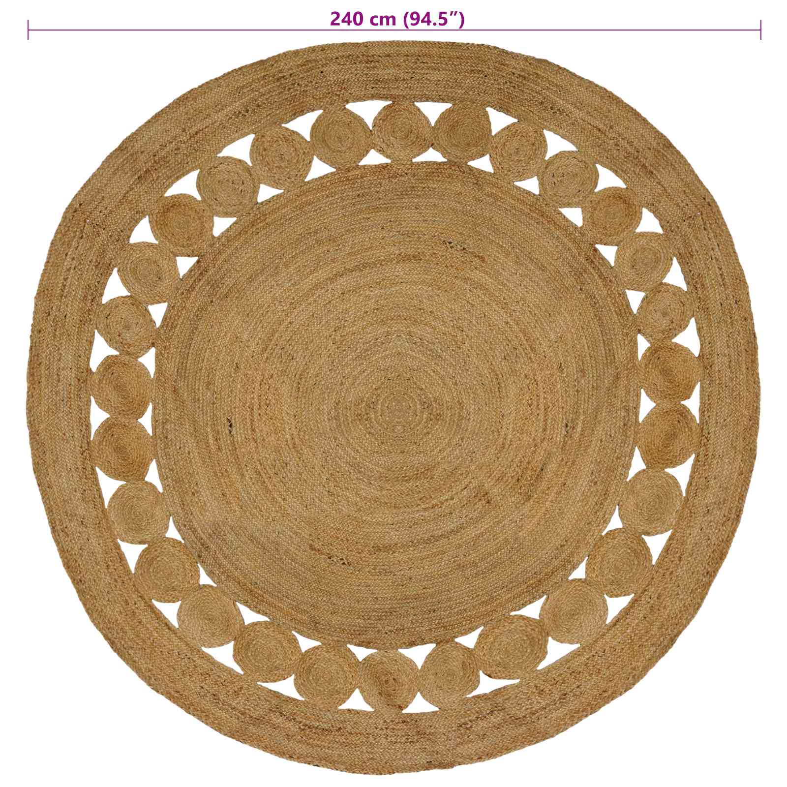 Tappeti per area Naturale Ø 240 cm Juta