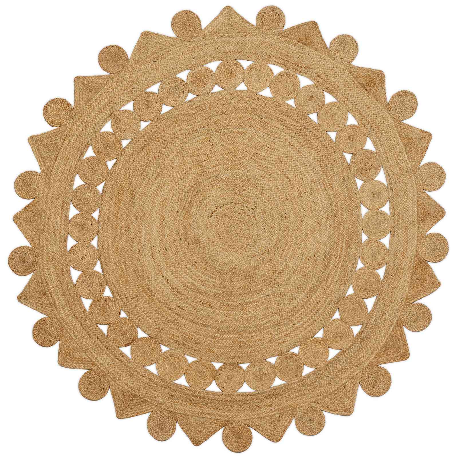 Tappeto da Area Naturale Ø 210 cm Juta