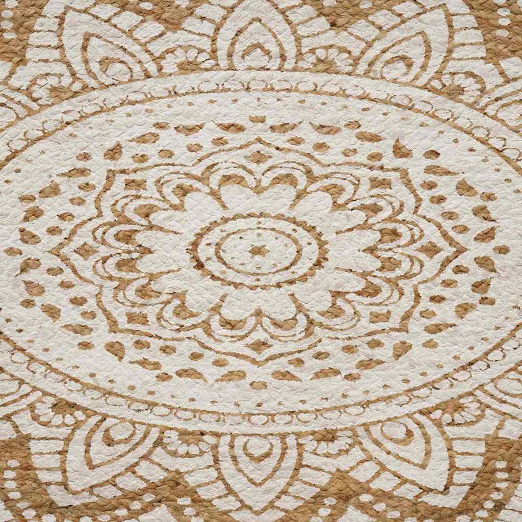 Tappeti per area Naturale con stampa bianca 122 x 183 cm Juta