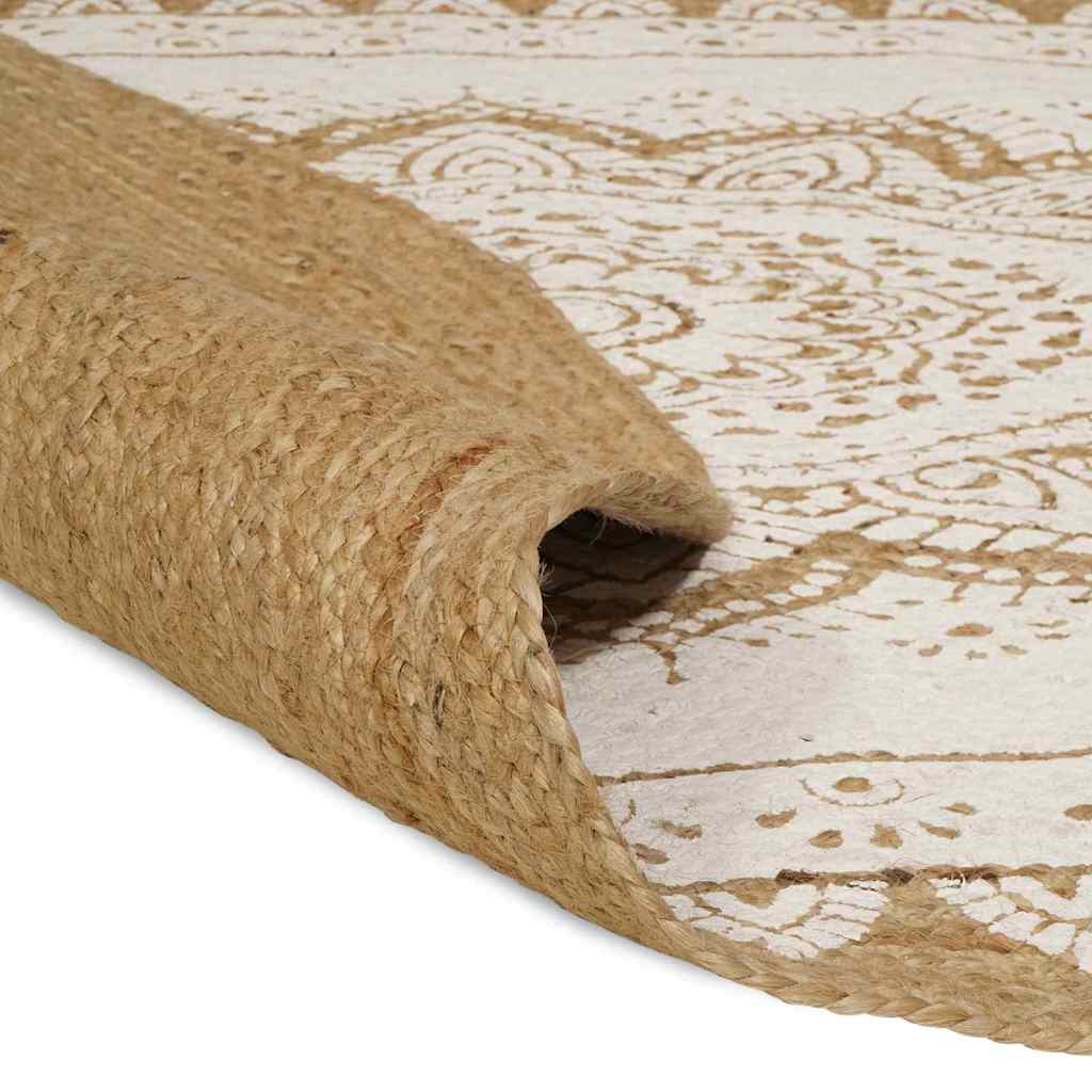 Tappeti per area Naturale con stampa bianca 122 x 183 cm Juta
