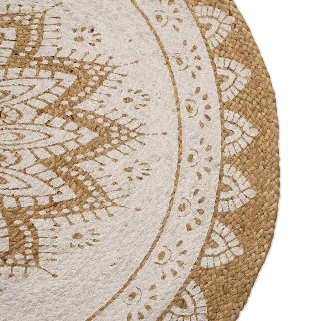 Tappeti per area Naturale con stampa bianca 122 x 183 cm Juta