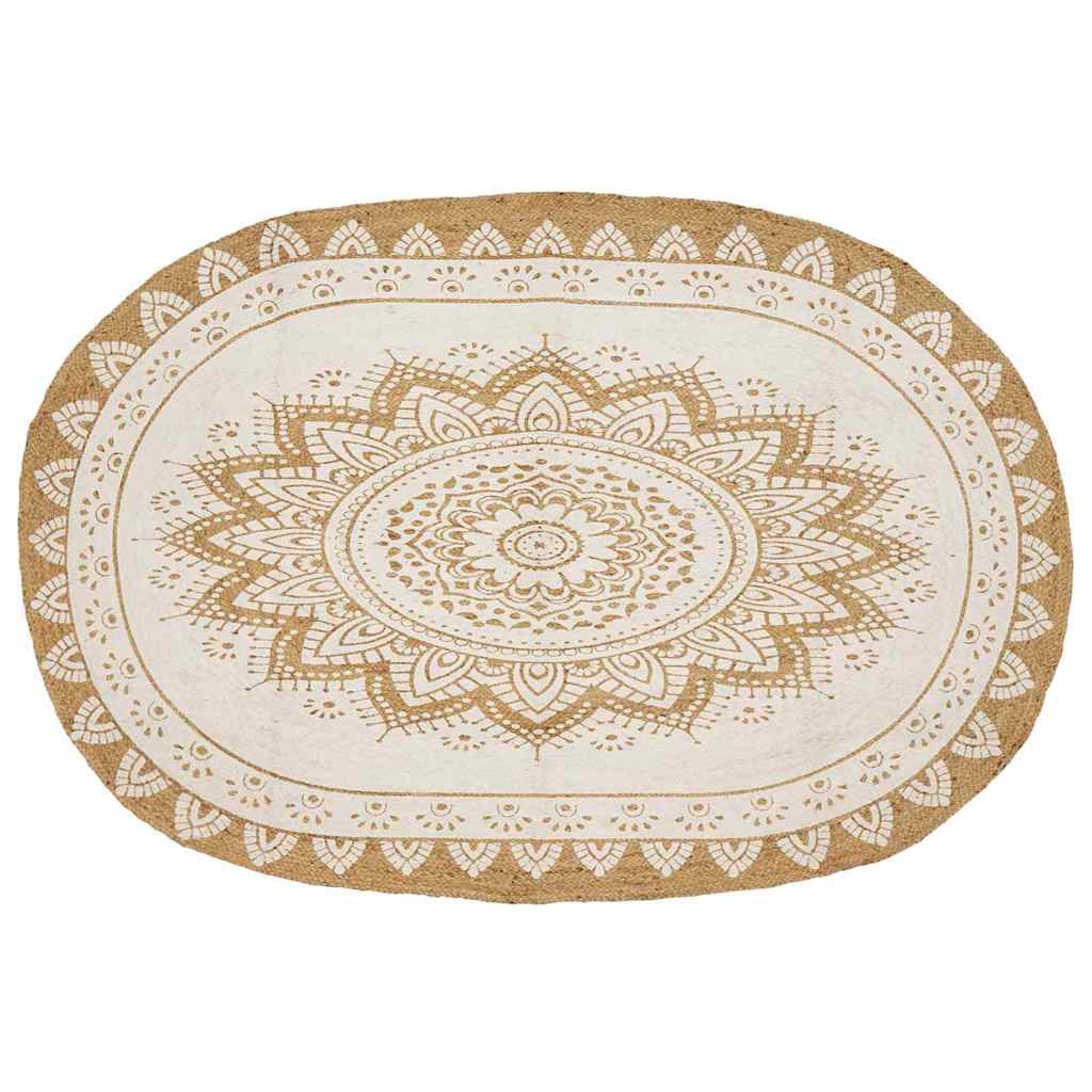 Tappeti per area Naturale con stampa bianca 152 x 245 cm Juta