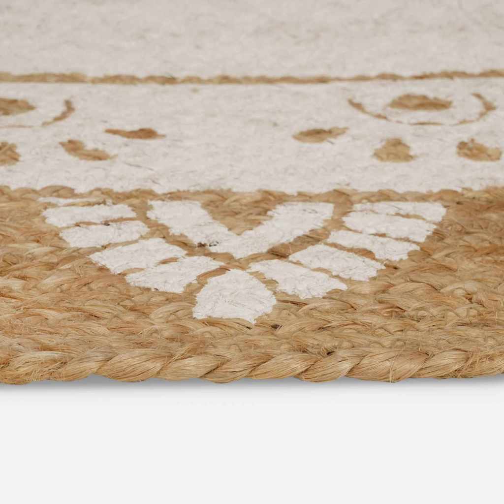 Tappeti per area Naturale con stampa bianca 152 x 245 cm Juta