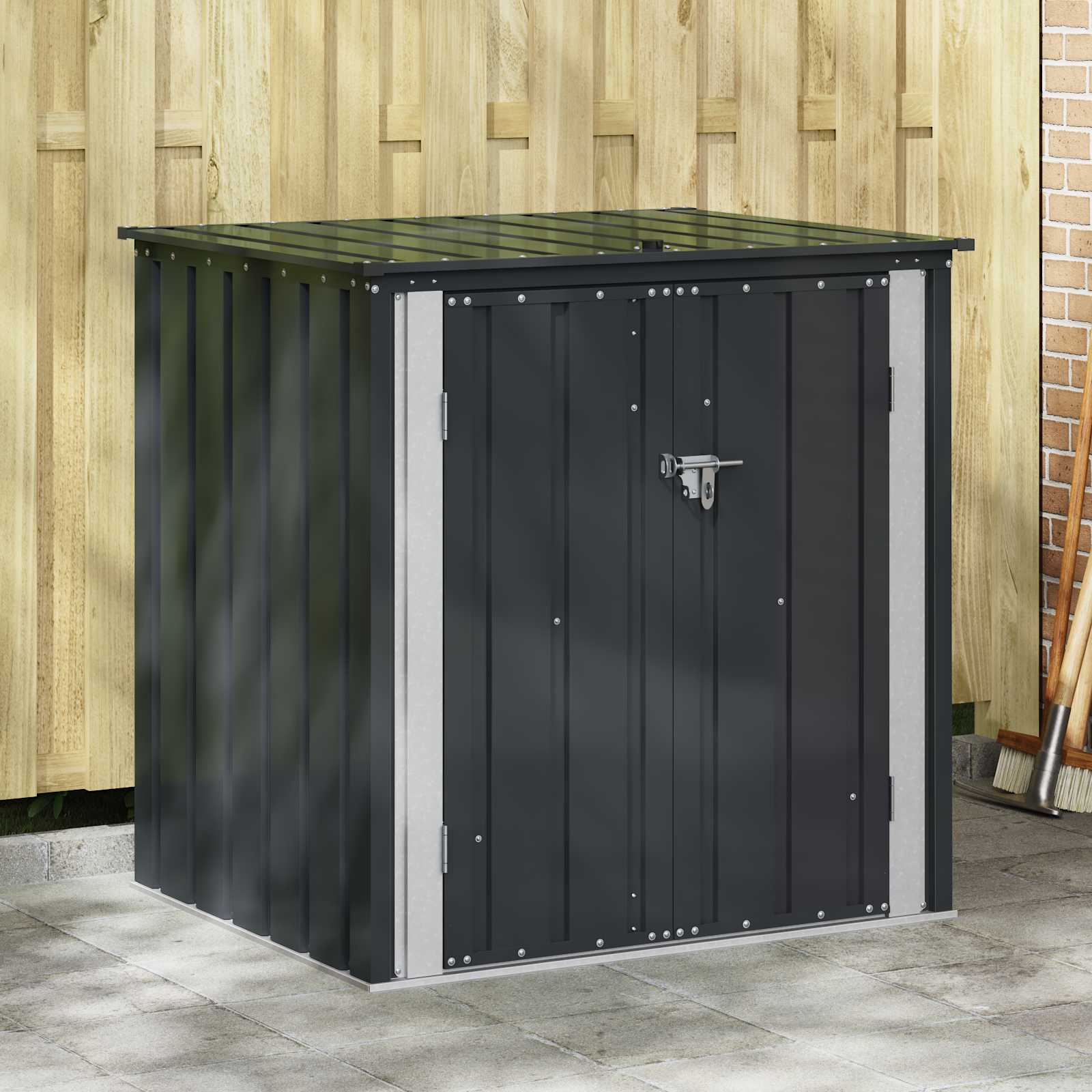 Scatola di Stoccaggio per Giardino Nero 101,5 x 82 x 100 cm