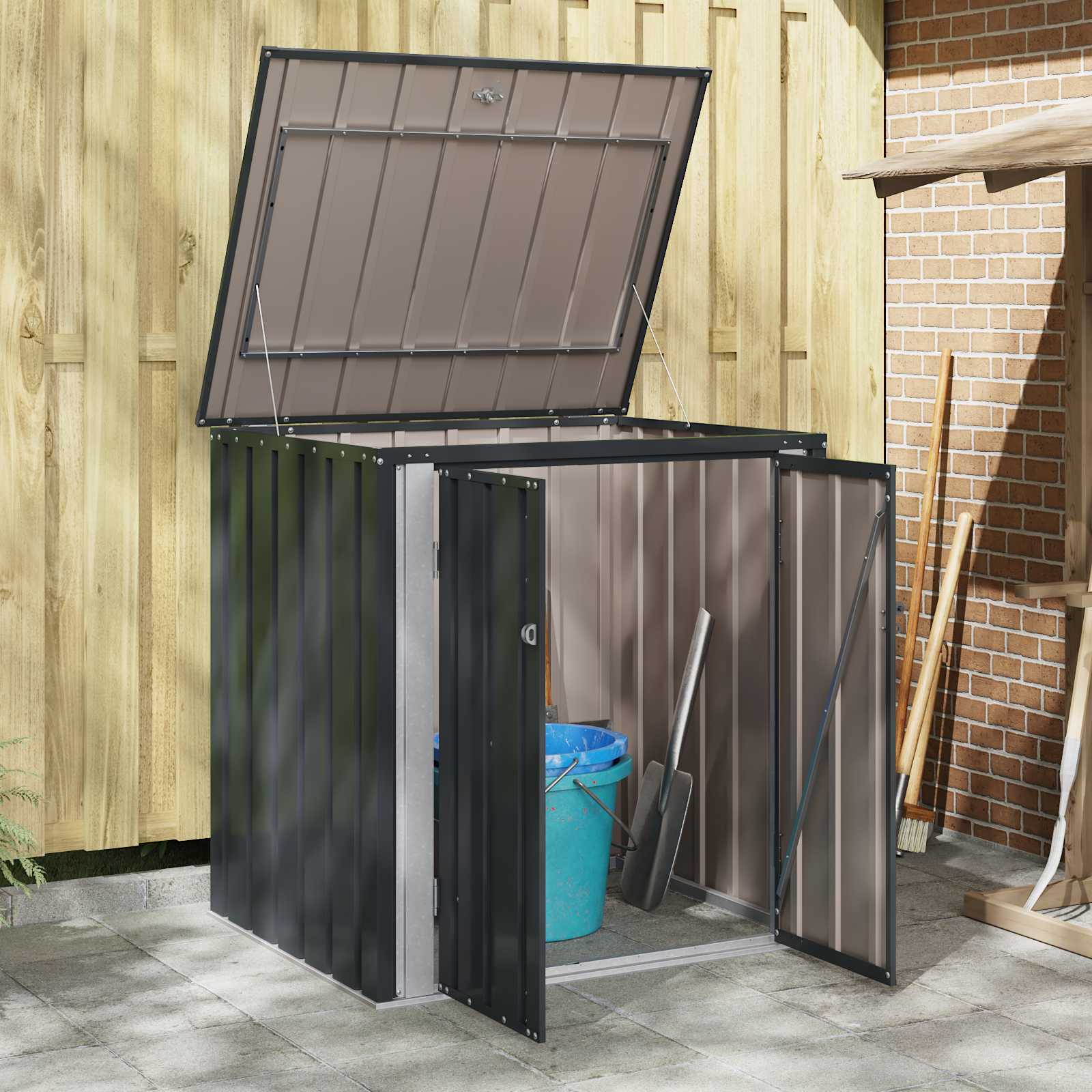 Scatola di Stoccaggio per Giardino Nero 101,5 x 82 x 100 cm