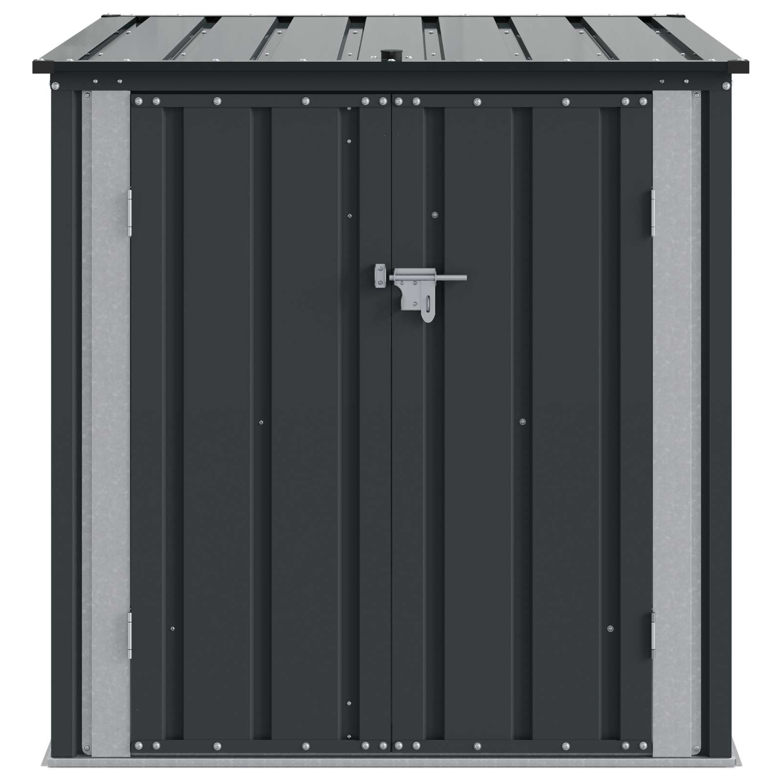 Cassa Stoccaggio Giardino Nera in Acciaio 101,5 x 107 cm