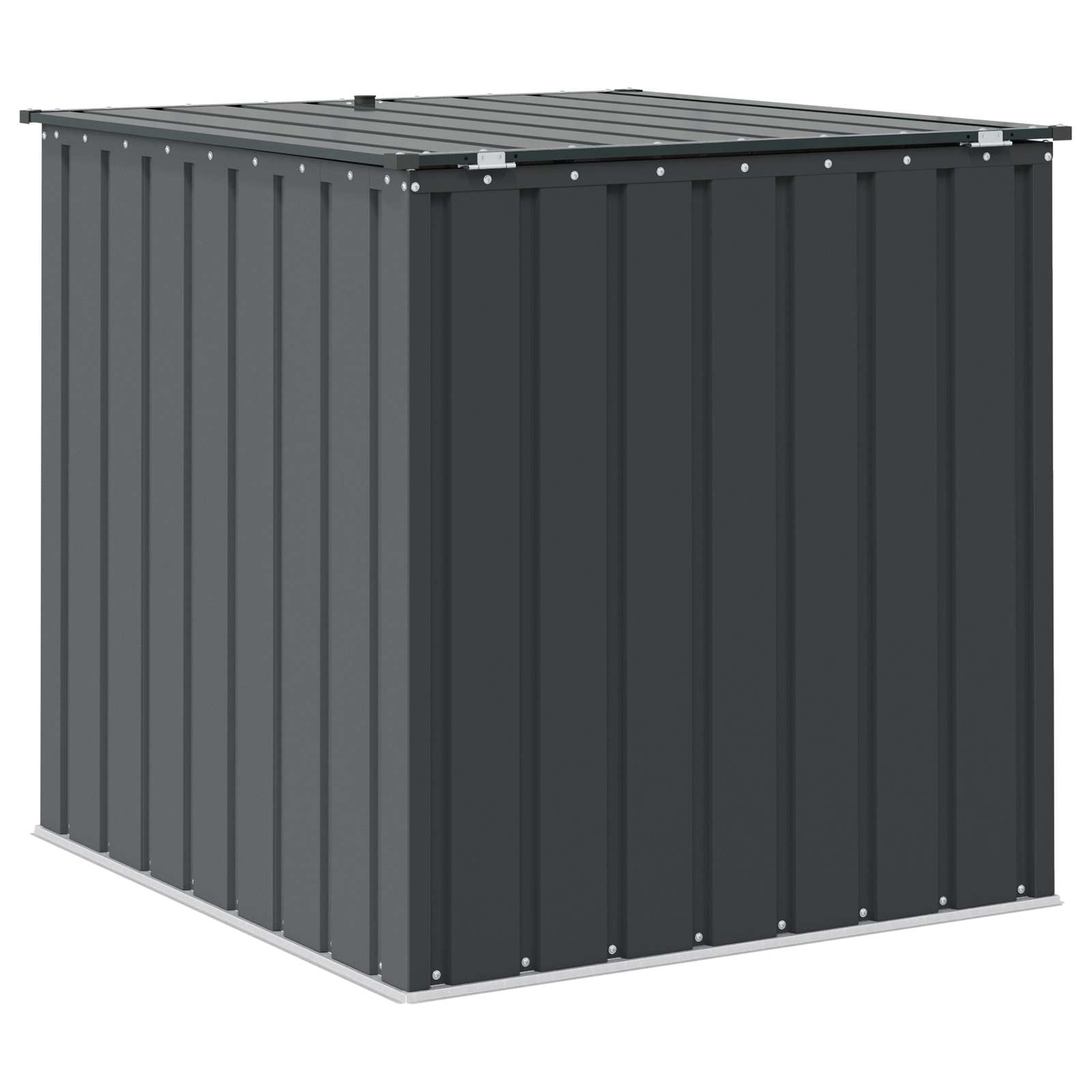 Cassa Stoccaggio Giardino Nera in Acciaio 101,5 x 107 cm