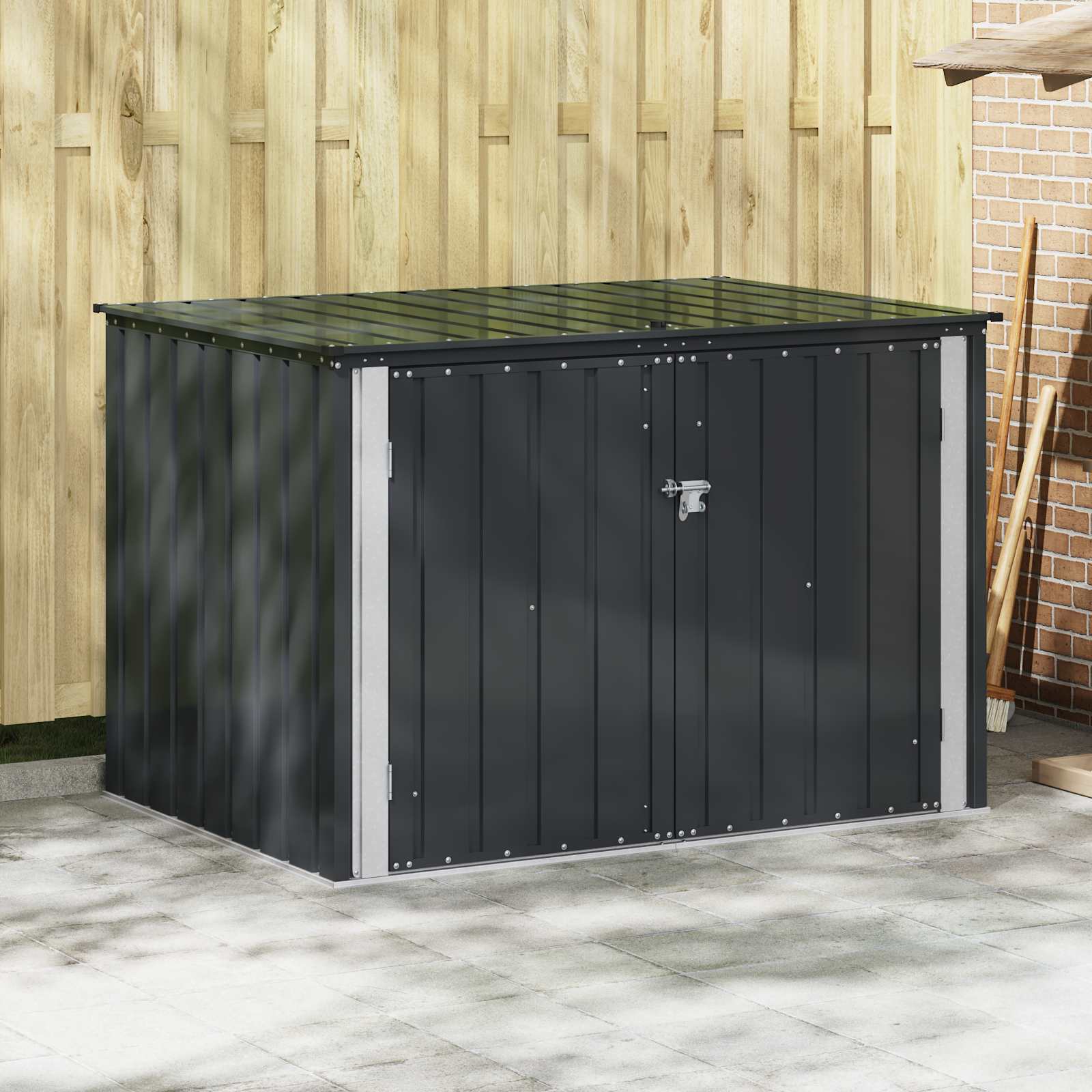 Scatola di Stoccaggio per Giardino Nero 151,5 x 107 x 100 cm